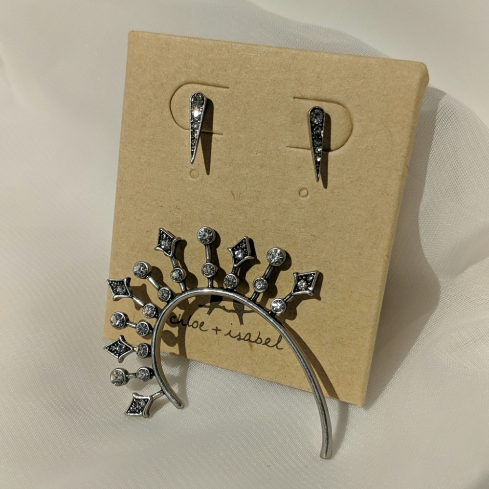 Starburst Ear Cuff and Stud set